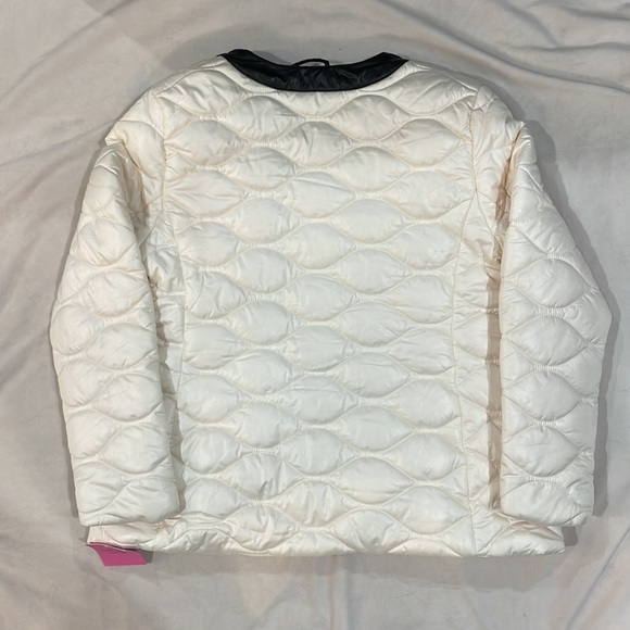 NWT Kate Spade Quilted Jacket with Pearl Snap Buttons, Cream, L - Picture 4 of 9